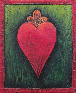 Red Heart in Green by Jane Cassidy