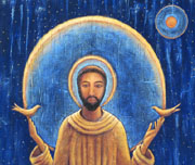 Close up of St. Francis of Assisi in the Desert Night by Jane Cassidy 