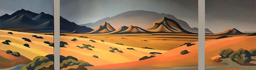 Cerrillos Hills Tryptych by Lanna Keller 