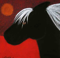 Black Pony/Red Sun by Carole Laroche