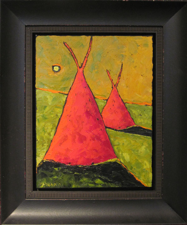 Two Teepees and Shadows by Jill Shwaiko