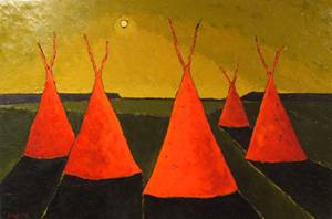 5 Teepees and Shadows by Jill Shwaiko